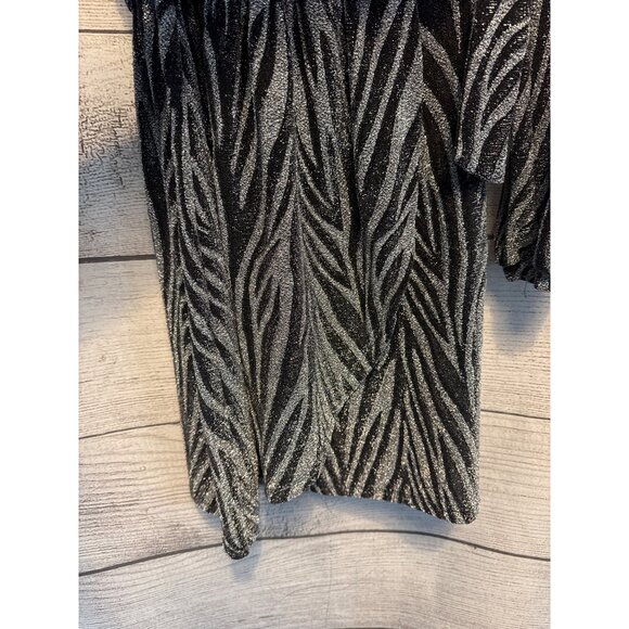 Mohito Shimmery Metallic Zebra Print Wrap Dress Size XS - Picture 2 of 4